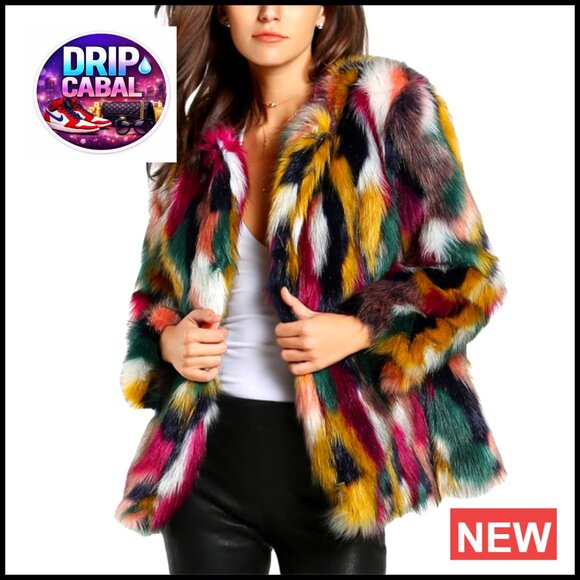 Jackets & Blazers - Faux Fur Coat Women Winter Fluffy Jacket Open Front Mid-Length